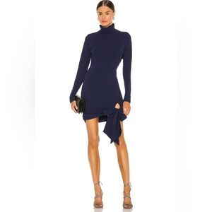 Lovers + Friends- Hip Tie Turtleneck Dress in Navy